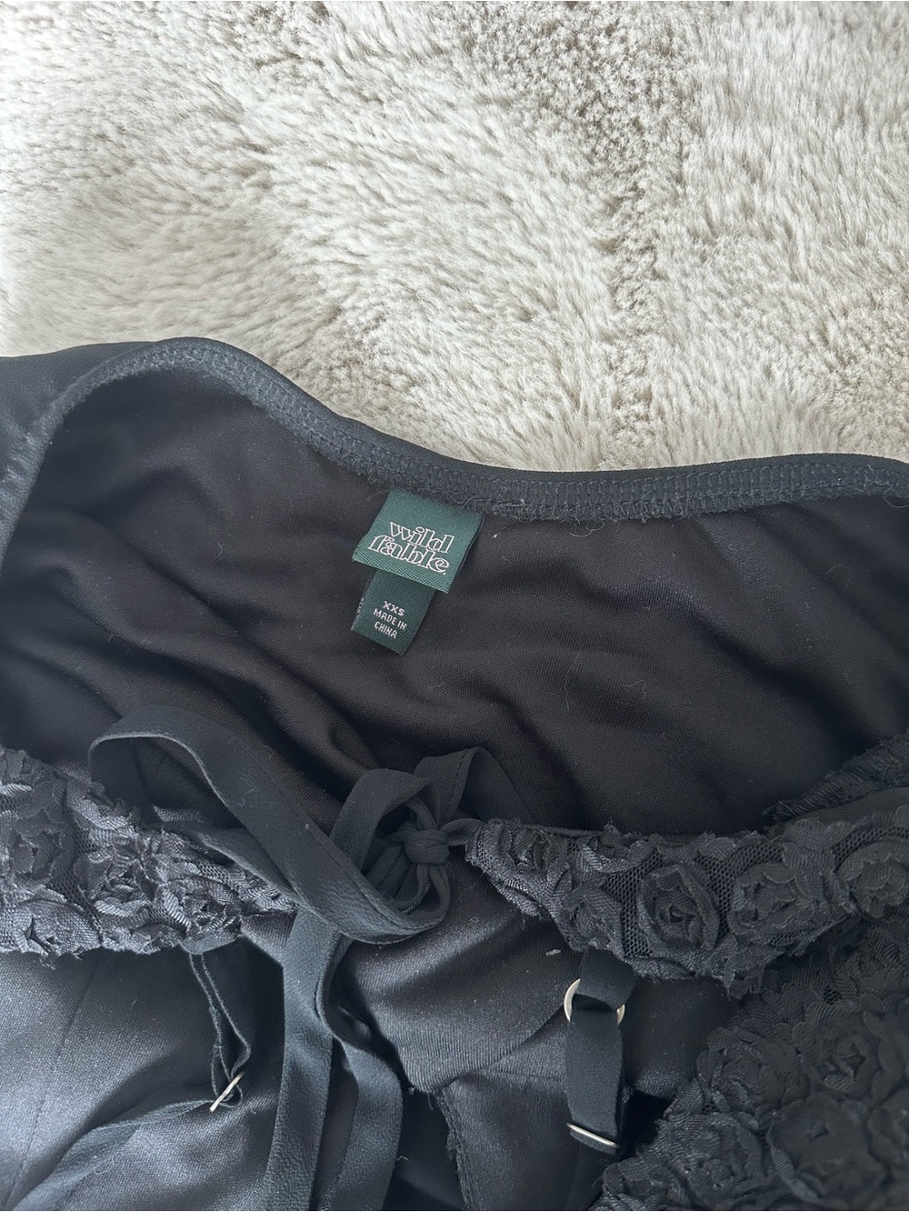 wild fable Black Lace-Trim Maxi Slip Dress - Picture 3 of 4